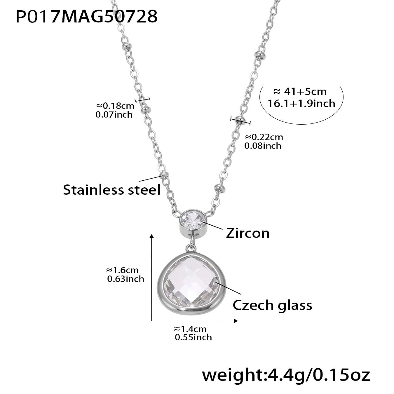 316L Stainless Steel Super Shiny 5A Zircon Heart Flower Necklace & Bracelet - Image 15