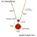 Gold / Red Zircon Necklace 41+5cm