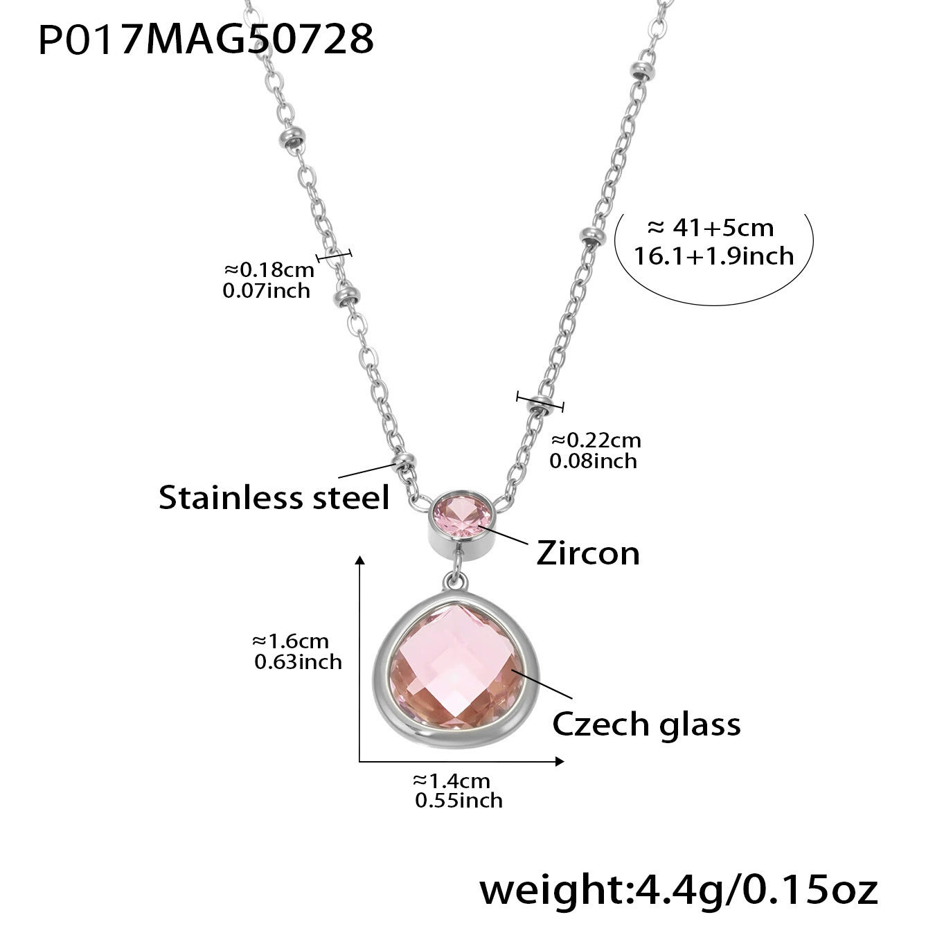 316L Stainless Steel Super Shiny 5A Zircon Heart Flower Necklace & Bracelet - Image 21