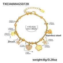 316L Stainless Steel Super Shiny 5A Zircon Heart Flower Necklace & Bracelet - Image 8