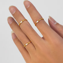 316L Stainless Steel Tarnish-Free 5A Zircon Rectangular Thin Band Ring - Image 10