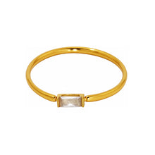 316L Stainless Steel Tarnish-Free 5A Zircon Rectangular Thin Band Ring - Image 3