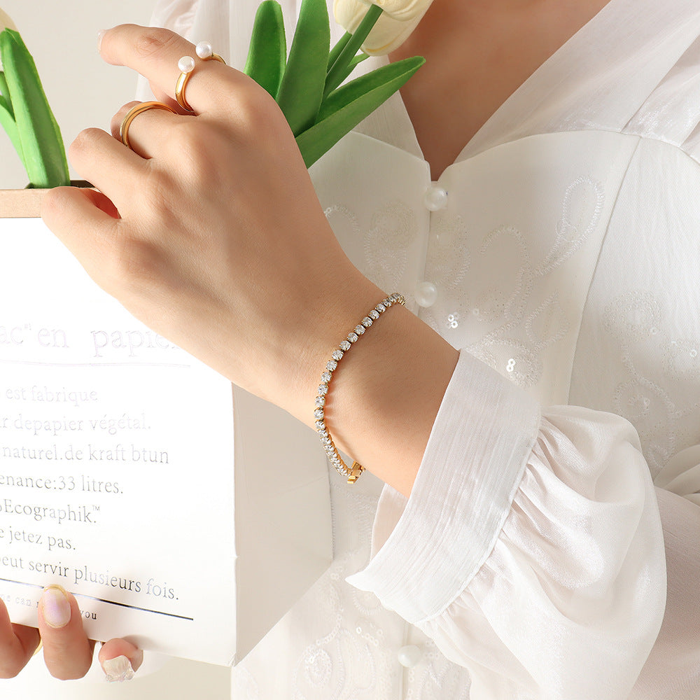 316L Stainless Steel Tarnish-Free Colorful Zircon Bracelet - Image 4