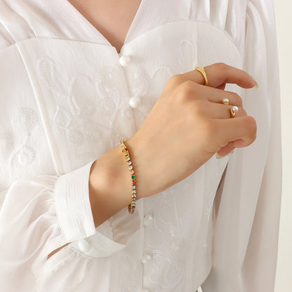 316L Stainless Steel Tarnish-Free Colorful Zircon Bracelet - Image 6