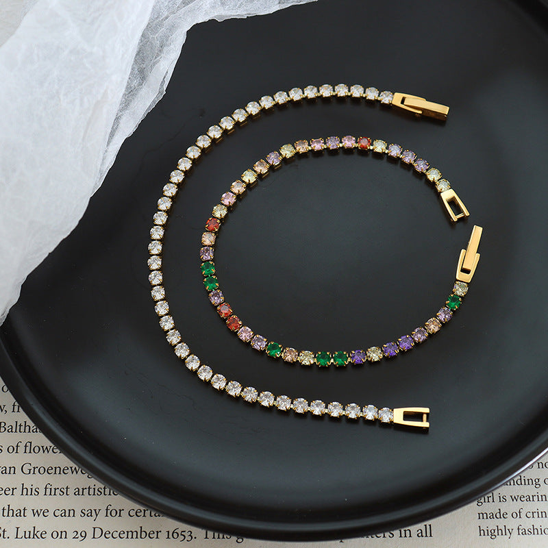 316L Stainless Steel Tarnish-Free Colorful Zircon Bracelet - Image 7