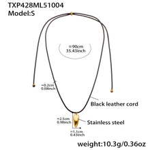 18K gold plated 316L stainless steel teardrop pendant necklace with colorful string
