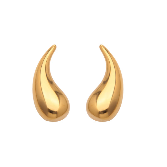 316L Stainless Steel Teardrop Polished Stud Earrings