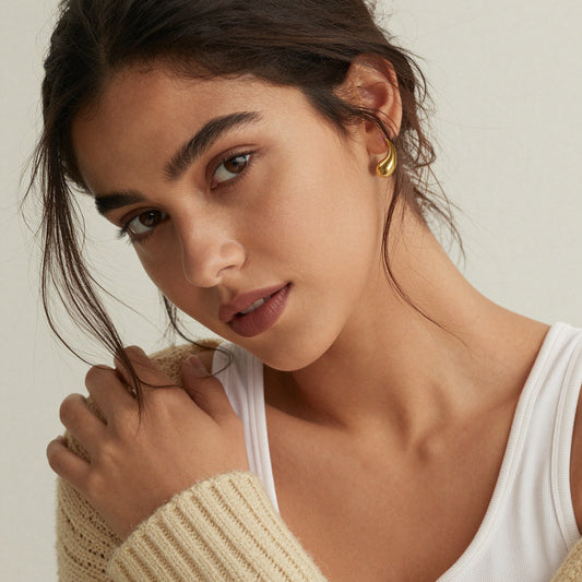 316L Stainless Steel Teardrop Polished Stud Earrings