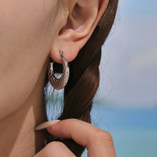 316L Stainless Steel Textured Circle Hoop Earrings - Image 5