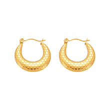 316L Stainless Steel Textured Circle Hoop Earrings - Image 7