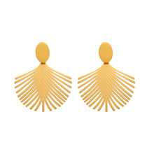 316L Stainless Steel Textured Exaggerated Gold Plated Hoop Earrings - Image 9