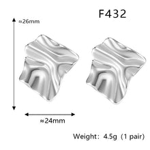 316L Stainless Steel Textured Irregular Minimalist Drop Earrings - Irregular Textured Detail 2