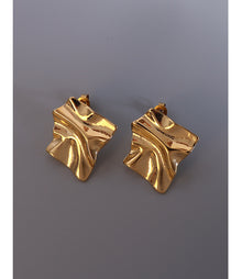 316L Stainless Steel Textured Irregular Minimalist Drop Earrings - Irregular Textured Detail 5