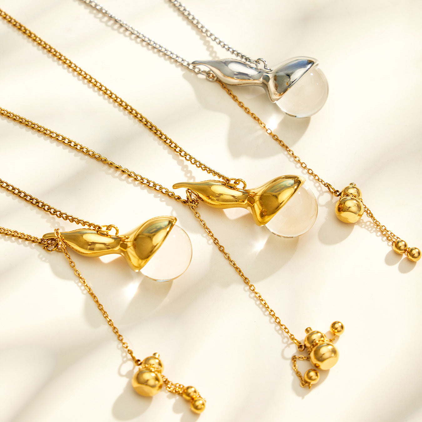 316L Stainless Steel 18K PVD Gold Tiger Eye Necklace made with 316L stainless steel and 18K PVD gold finish for wholesale jewelry buyers - image 12