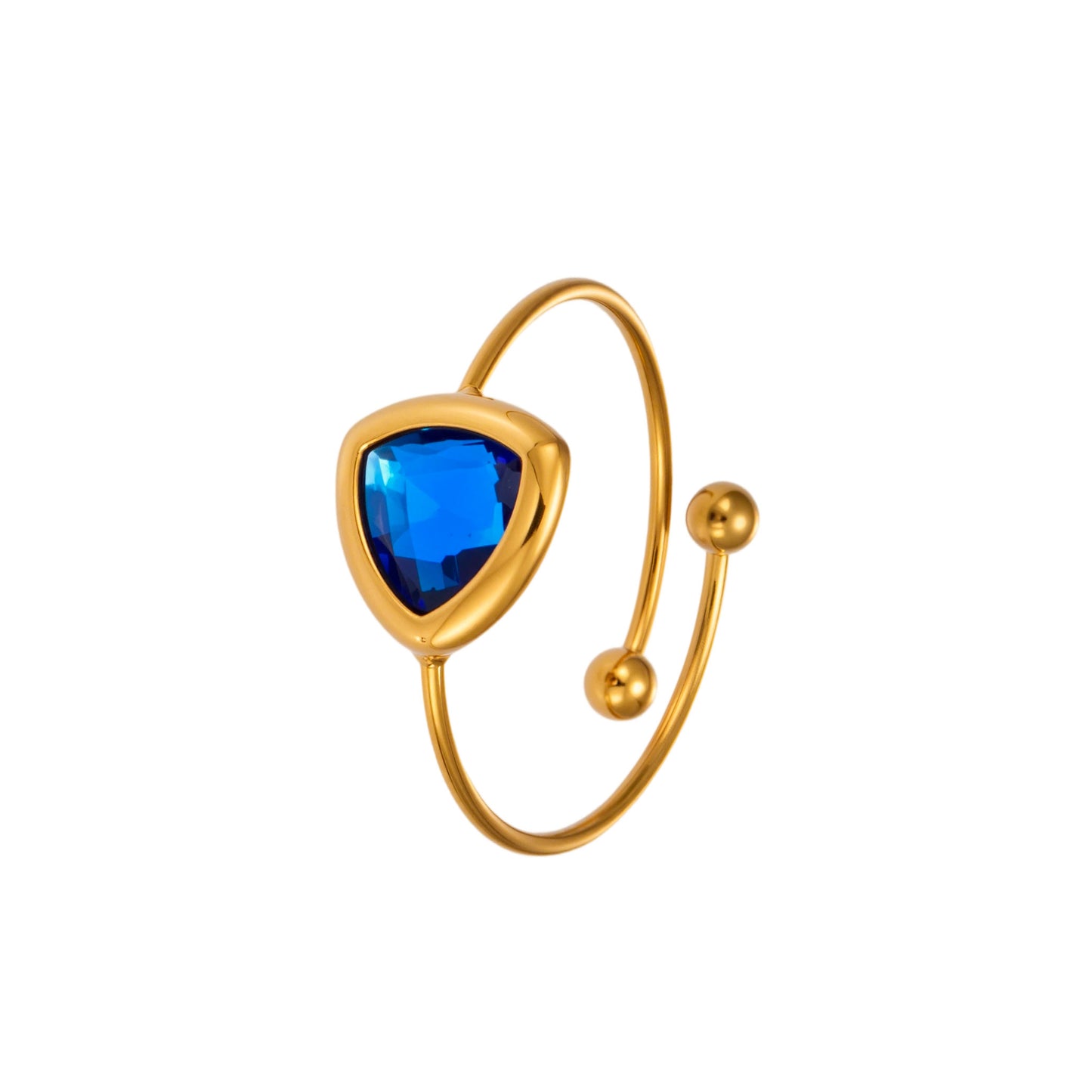316L Stainless Steel 18K PVD Gold Triangle Glass Ring made with 316L stainless steel and 18K PVD gold finish for wholesale jewelry buyers - image 11