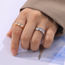 316L Stainless Steel 18K PVD Gold Triple Zircon Ring made with 316L stainless steel and 18K PVD gold finish for wholesale jewelry buyers - image 3