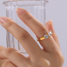 316L Stainless Steel 18K PVD Gold Triple Zircon Ring made with 316L stainless steel and 18K PVD gold finish for wholesale jewelry buyers - image 6