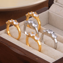 316L Stainless Steel 18K PVD Gold Triple Zircon Ring made with 316L stainless steel and 18K PVD gold finish for wholesale jewelry buyers - image 9