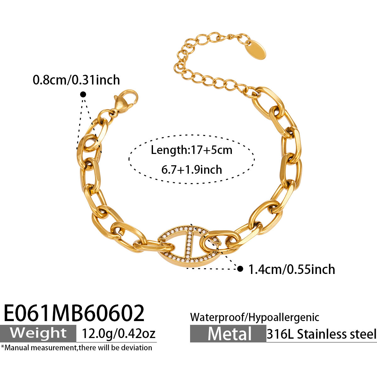 316L Stainless Steel 18K PVD Gold Turtle Pearl Bracelet made with 316L stainless steel and 18K PVD gold finish for wholesale jewelry buyers - image 17