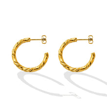316L Stainless Steel Twisted C-Hoop Earrings - Image 5