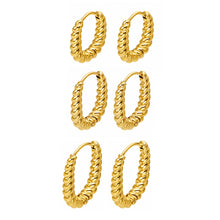 Elegant twisted design of 316L stainless steel hoop earrings