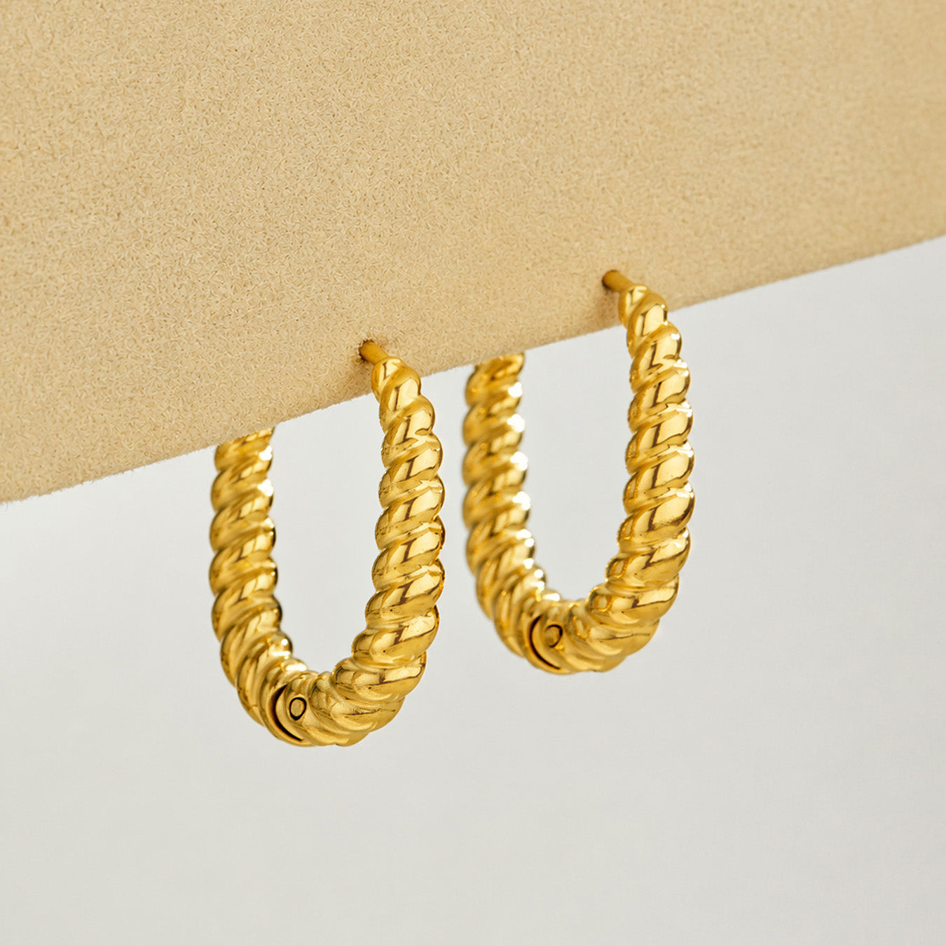 316L Stainless Steel 18K PVD Gold Twisted Hoop Earrings made with 316L stainless steel and 18K PVD gold finish for wholesale jewelry buyers - image 12