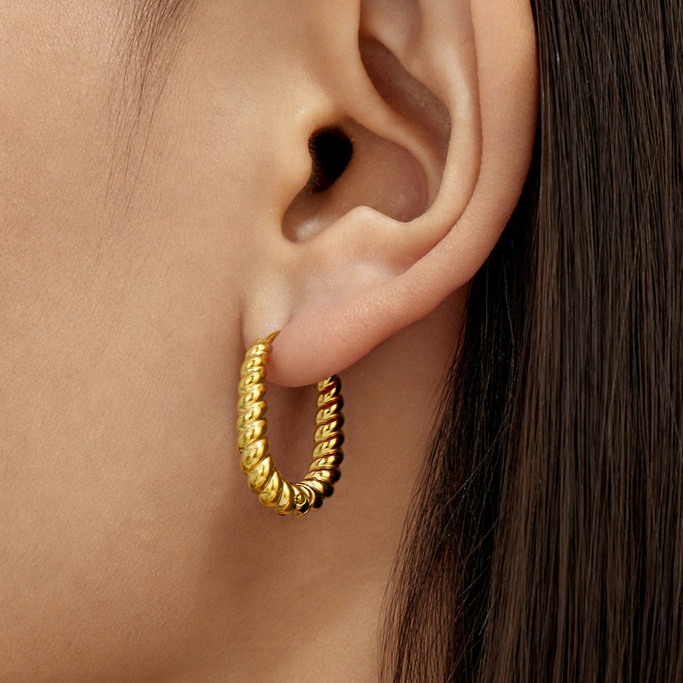 316L Stainless Steel 18K PVD Gold Twisted Hoop Earrings made with 316L stainless steel and 18K PVD gold finish for wholesale jewelry buyers - image 20