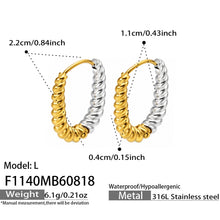 316L Stainless Steel 18K PVD Gold Twisted Hoop Earrings made with 316L stainless steel and 18K PVD gold finish for wholesale jewelry buyers - image 8