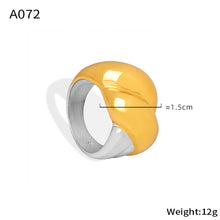 Close-up view of the 18K gold plated ring