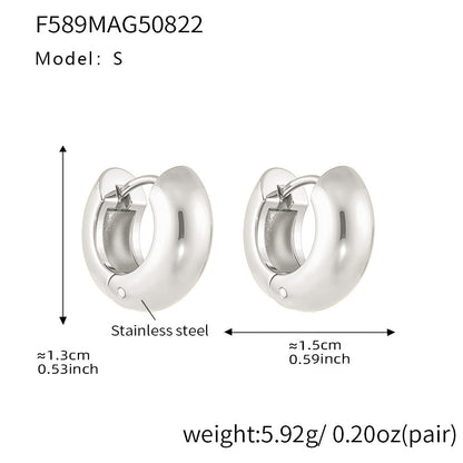 316L Stainless Steel Two-Tone Geometric Hollow Earrings - Image 10