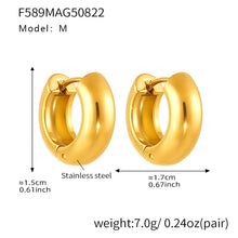 316L Stainless Steel Two-Tone Geometric Hollow Earrings - Image 11