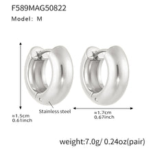 316L Stainless Steel Two-Tone Geometric Hollow Earrings - Image 13