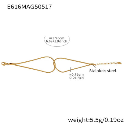 316L Stainless Steel Two-Tone Knot Snake Chain Bracelet - Image 5