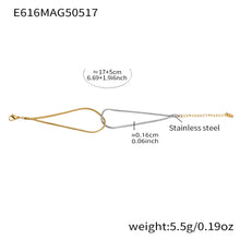 316L Stainless Steel Two-Tone Knot Snake Chain Bracelet - Image 6
