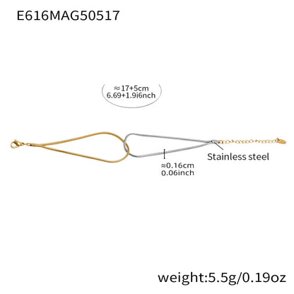 316L Stainless Steel Two-Tone Knot Snake Chain Bracelet - Image 6