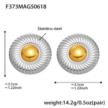 316L Stainless Steel Two-Tone Minimalist Circle Stud Earrings - Image 1