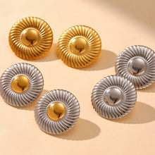 316L Stainless Steel Two-Tone Minimalist Circle Stud Earrings - Image 8