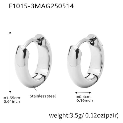 316L Stainless Steel Two-Tone Minimalist Huggie Hoops - Image 12