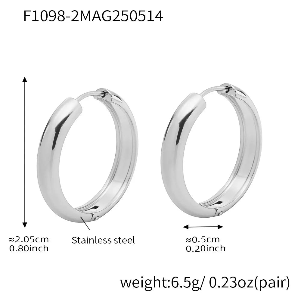 316L Stainless Steel Two-Tone Minimalist Huggie Hoops - Image 18