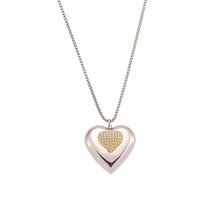 316L Stainless Steel Two-Tone Open Heart Pavé Zircon Necklace - Image 8
