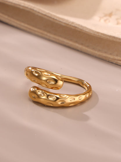 316L Stainless Steel Two-Tone Tarnish-Free Statement Ring - Image 1