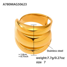 316L Stainless Steel Two-Tone Tarnish-Free Statement Ring - Image 11
