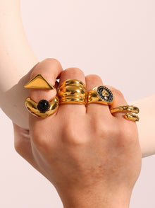 316L Stainless Steel Two-Tone Tarnish-Free Statement Ring - Image 12