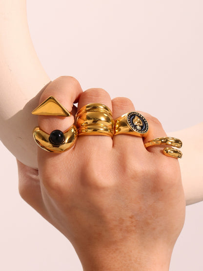 316L Stainless Steel Two-Tone Tarnish-Free Statement Ring - Image 12