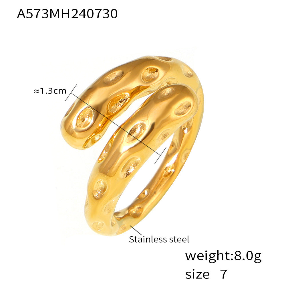 316L Stainless Steel Two-Tone Tarnish-Free Statement Ring - Image 18