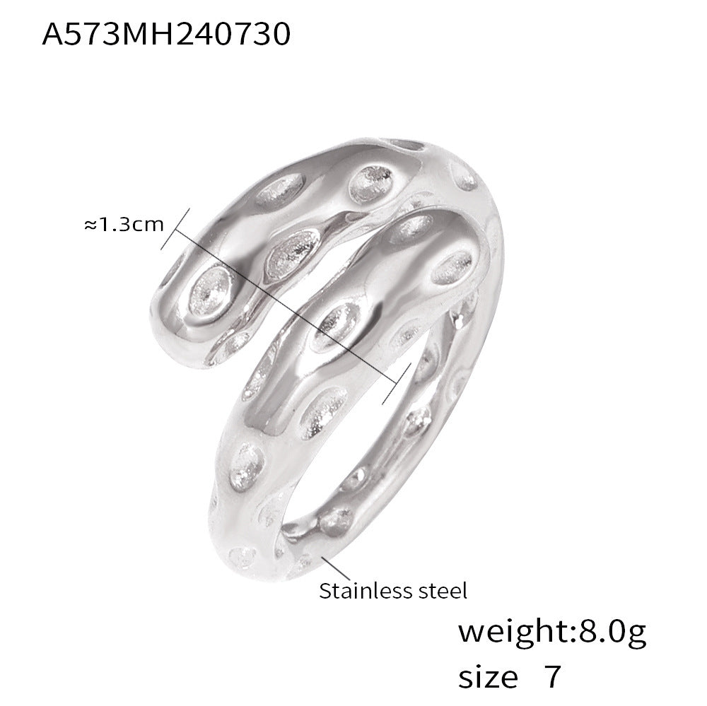 316L Stainless Steel Two-Tone Tarnish-Free Statement Ring - Image 24