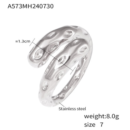 316L Stainless Steel Two-Tone Tarnish-Free Statement Ring - Image 24