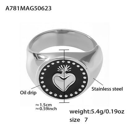 316L Stainless Steel Two-Tone Tarnish-Free Statement Ring - Image 6