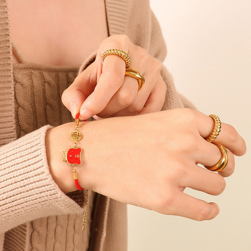 316L Stainless Steel Unique Year of the Tiger Zodiac Charm Jewelry Set - Image 3