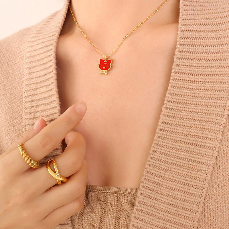 316L Stainless Steel Unique Year of the Tiger Zodiac Charm Jewelry Set - Image 4